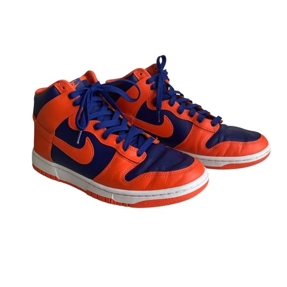 Nike Dunk High Retro Orange Deep Royal Blue Sneakers DD1399-800 Men’s 9.5 - Picture 1 of 12